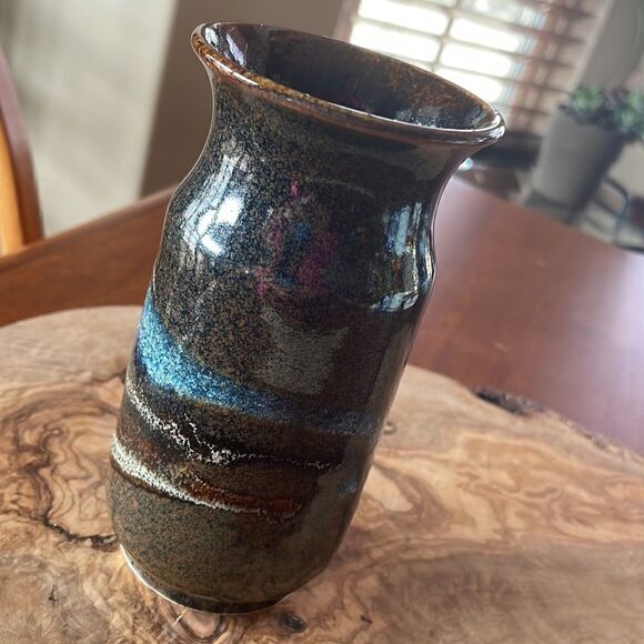 Vintage 1982 Wendt Pottery Mt. St. Helens Volcanic Ash Glazed Vase - Picture 2 of 8